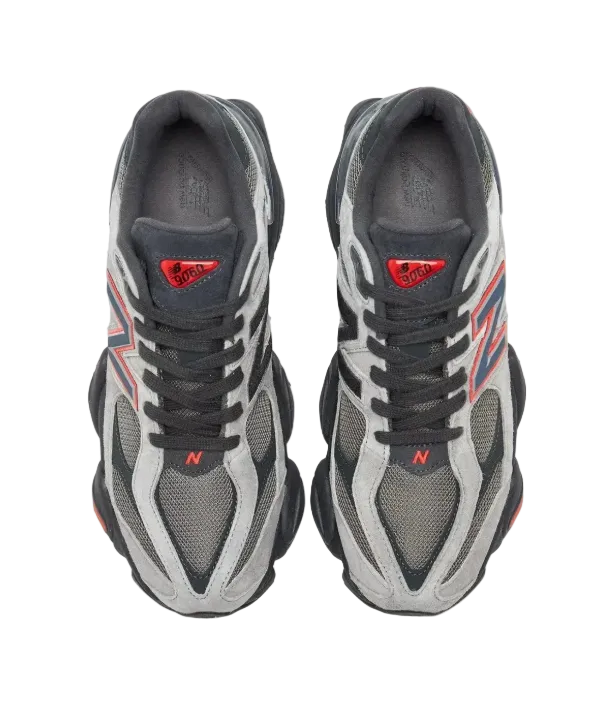 New Balance 9060 Gray, Black & Red